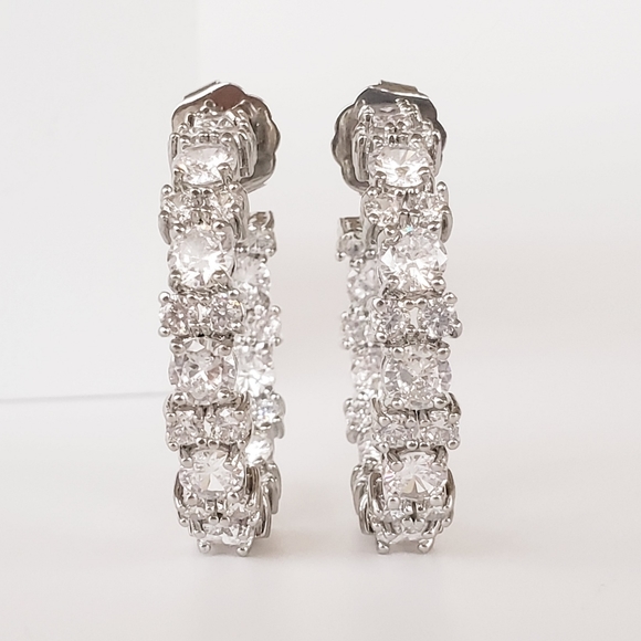 Kenneth Jay Lane Inside Out Statement Hoop Earrings - Picture 6 of 17